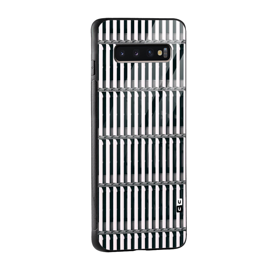 Dark Lines Pattern Glass Back Case for Galaxy S10 Plus