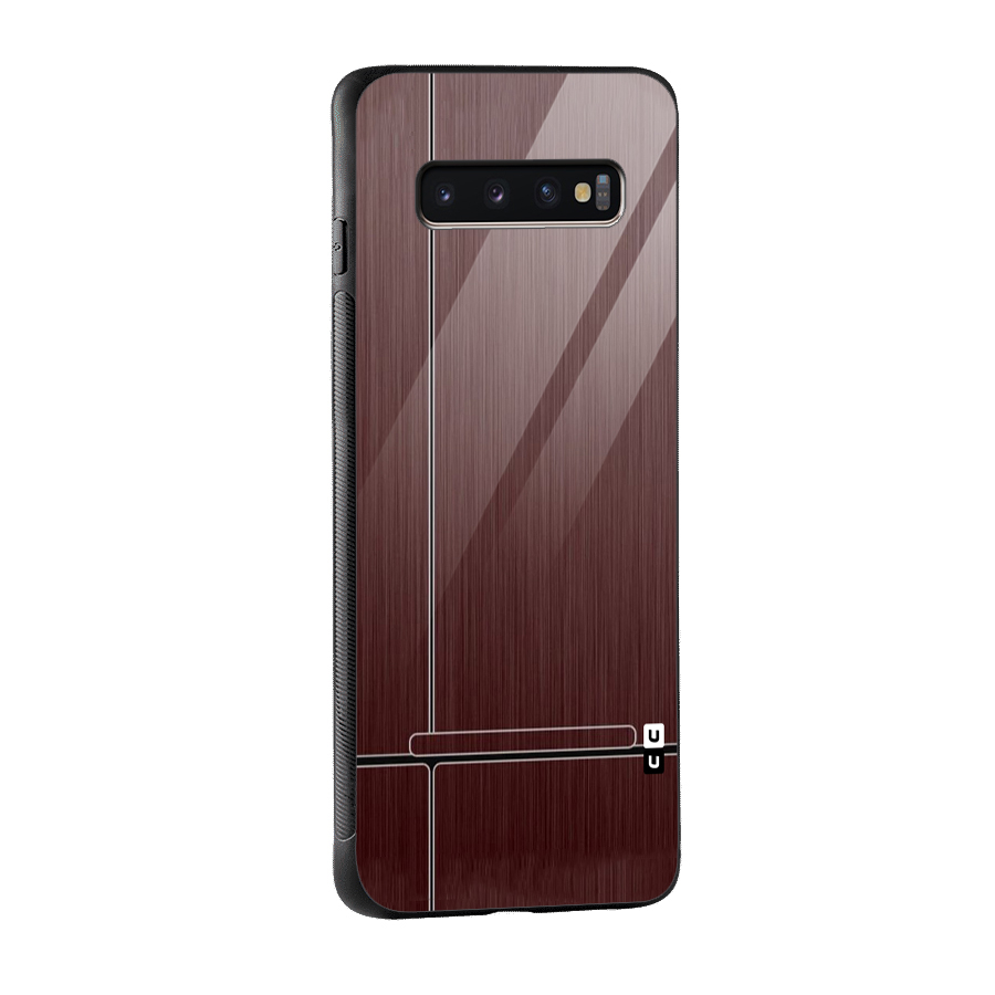 Dark Maroon Classic Design Glass Back Case for Galaxy S10 Plus