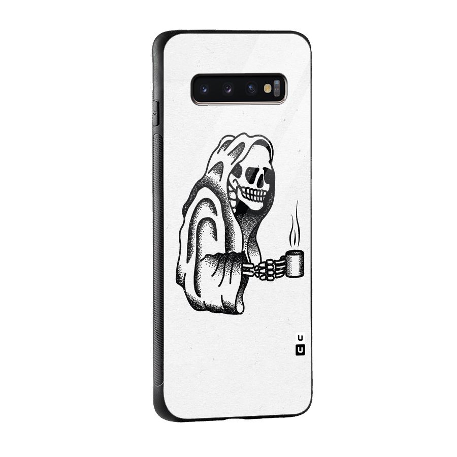 Dead But Coffee Glass Back Case for Galaxy S10 Plus