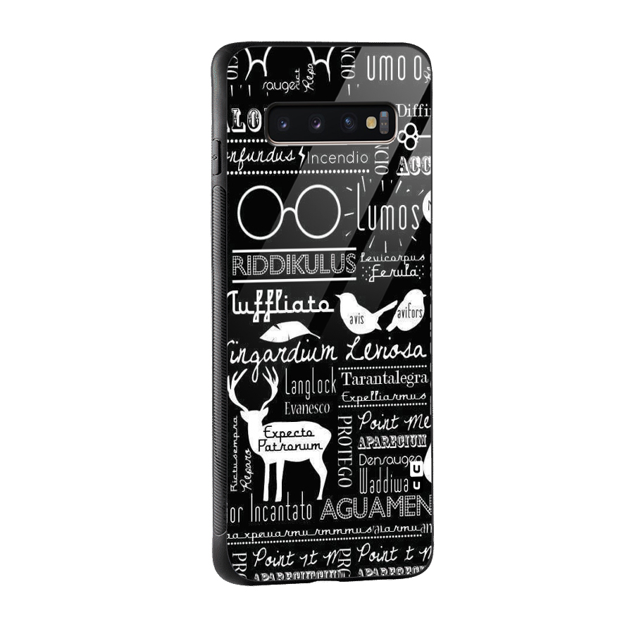 Deer Key Spell Glass Back Case for Galaxy S10 Plus