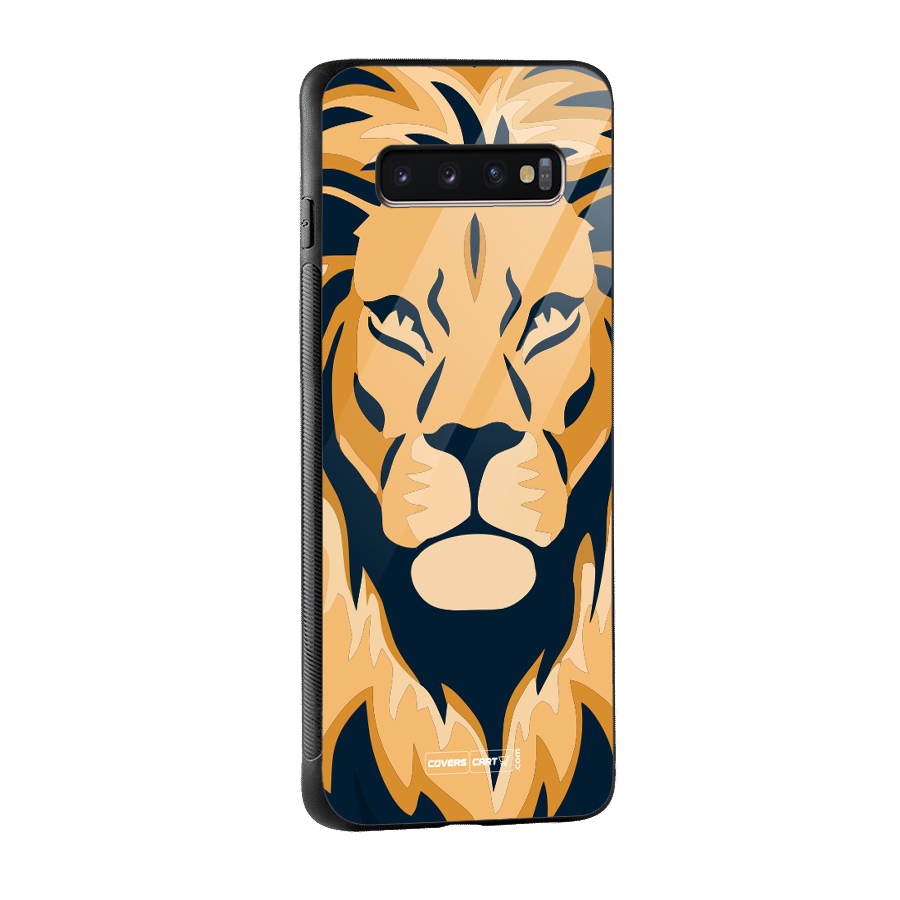 Designer Lion Glass Back Case for Galaxy S10 Plus