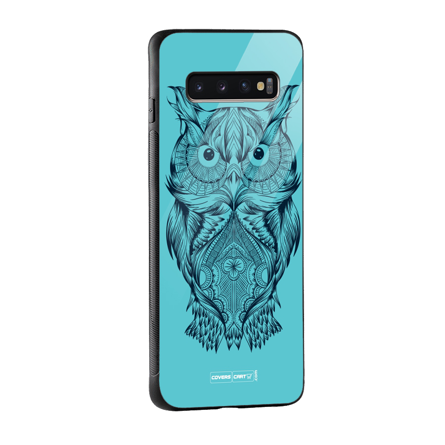 Designer Owl Glass Back Case for Galaxy S10 Plus