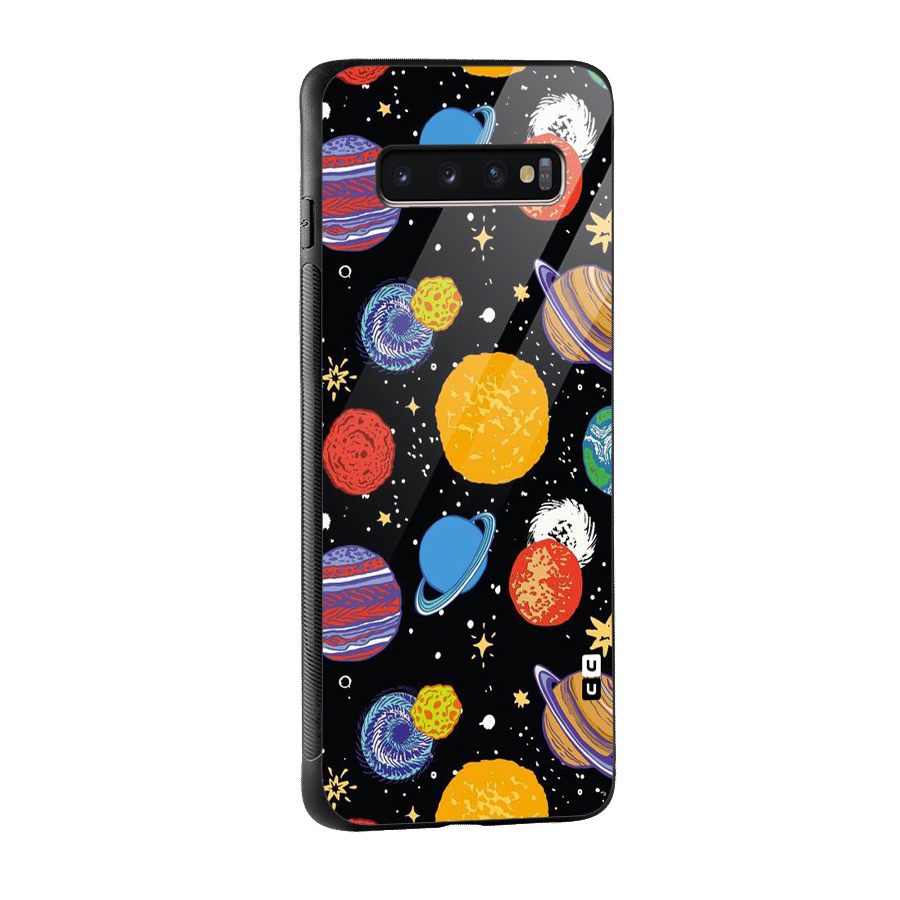 Designer Planets Glass Back Case for Galaxy S10 Plus