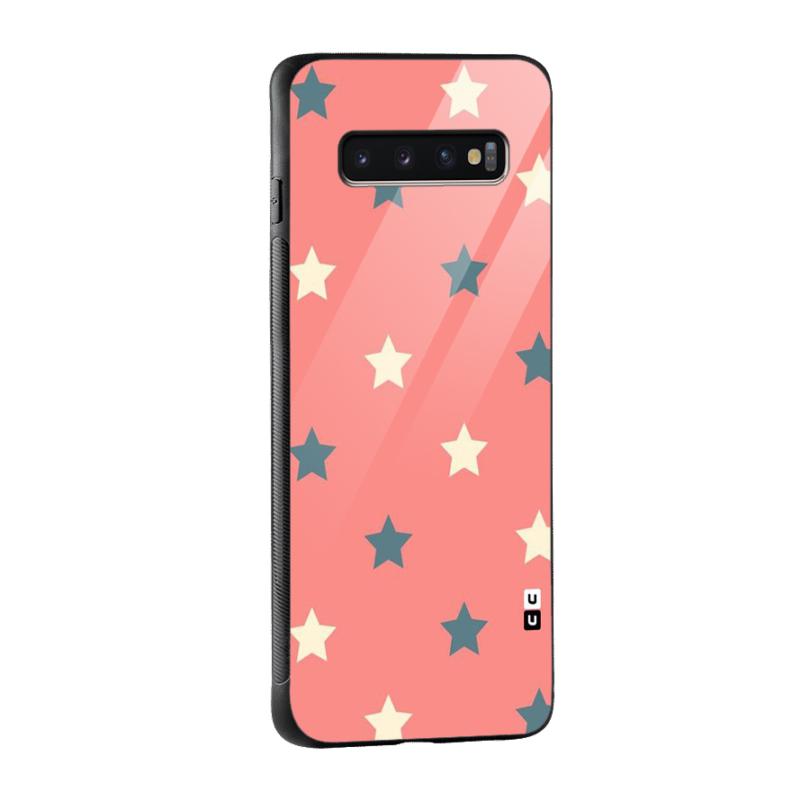Diagonal Stars Glass Back Case for Galaxy S10 Plus