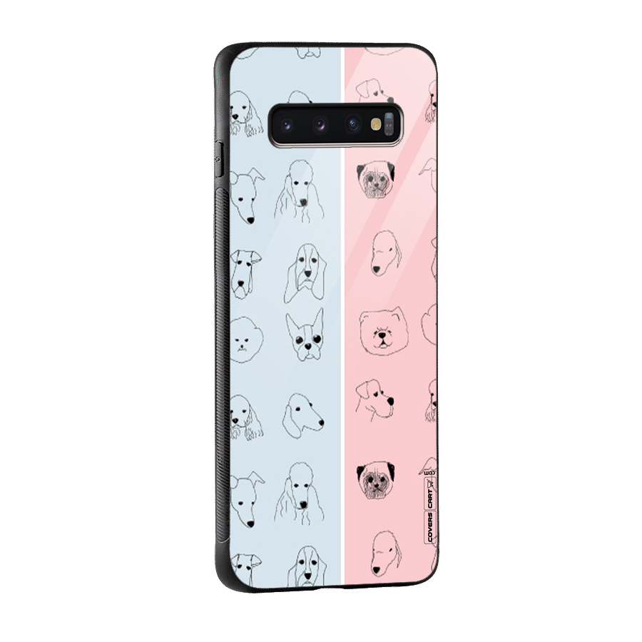 Dog Cat And Cow Glass Back Case for Galaxy S10 Plus