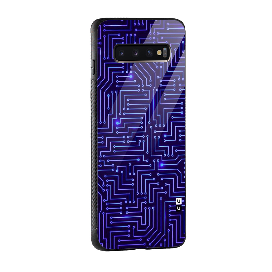 Dotting Lines Glass Back Case for Galaxy S10 Plus