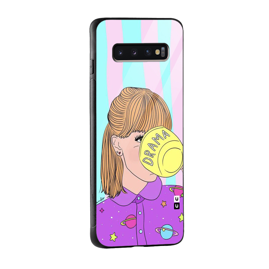 Drama Cup Glass Back Case for Galaxy S10 Plus
