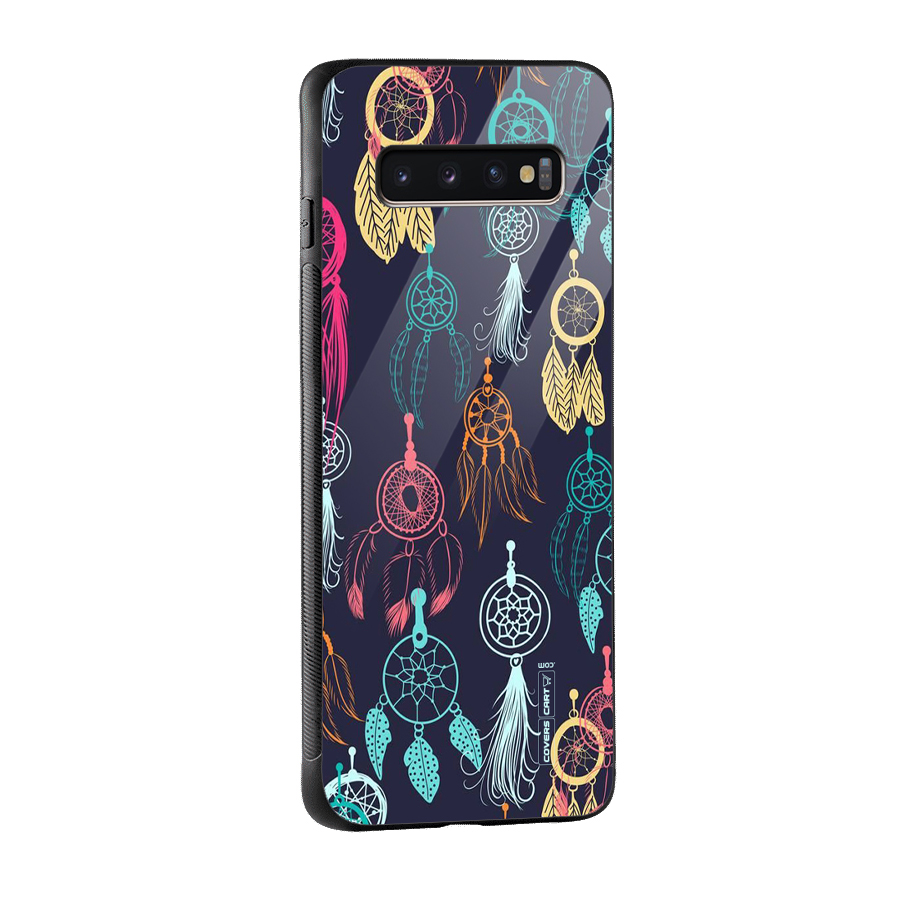 Dream Catcher Pattern Glass Back Case for Galaxy S10 Plus