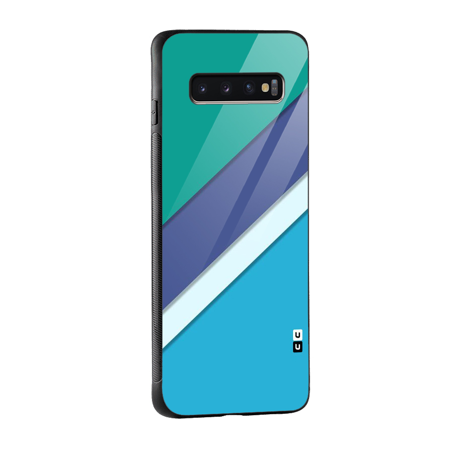 Elegant Colored Stripes Glass Back Case for Galaxy S10 Plus