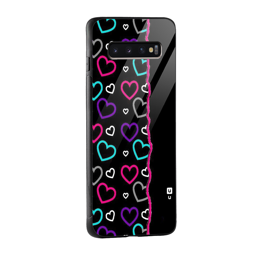 Empty Hearts Glass Back Case for Galaxy S10 Plus