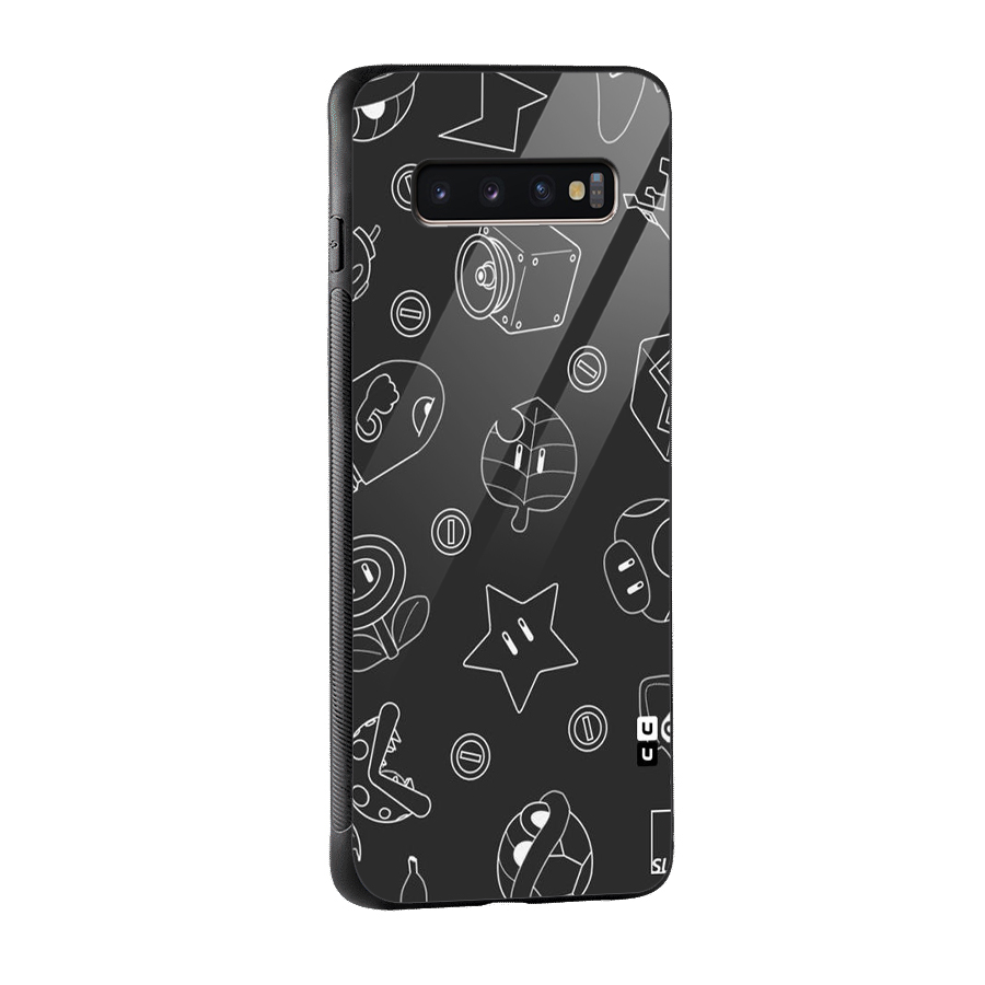 Face Mishchief Glass Back Case for Galaxy S10 Plus