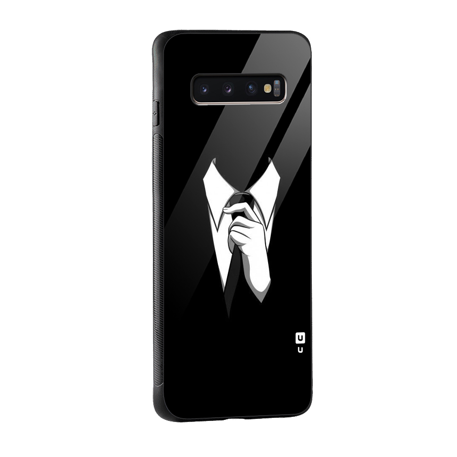 Faceless Gentleman Glass Back Case for Galaxy S10 Plus