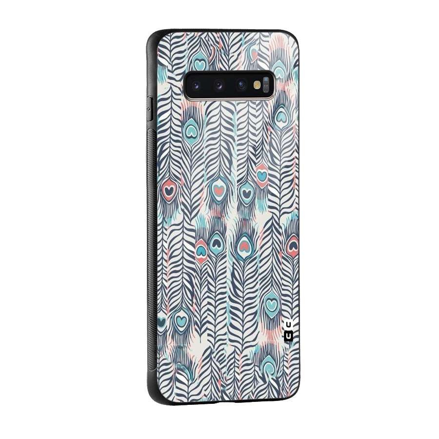 Feather Art Glass Back Case for Galaxy S10 Plus