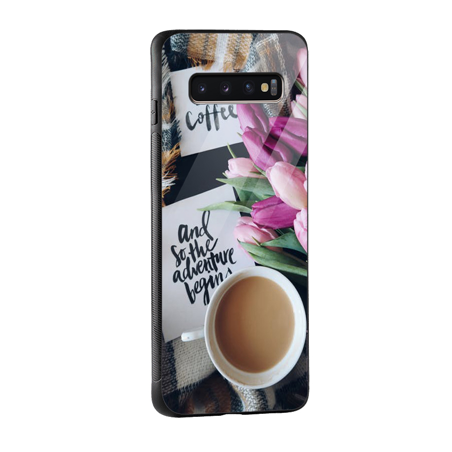 Floral Adventure Glass Back Case for Galaxy S10 Plus