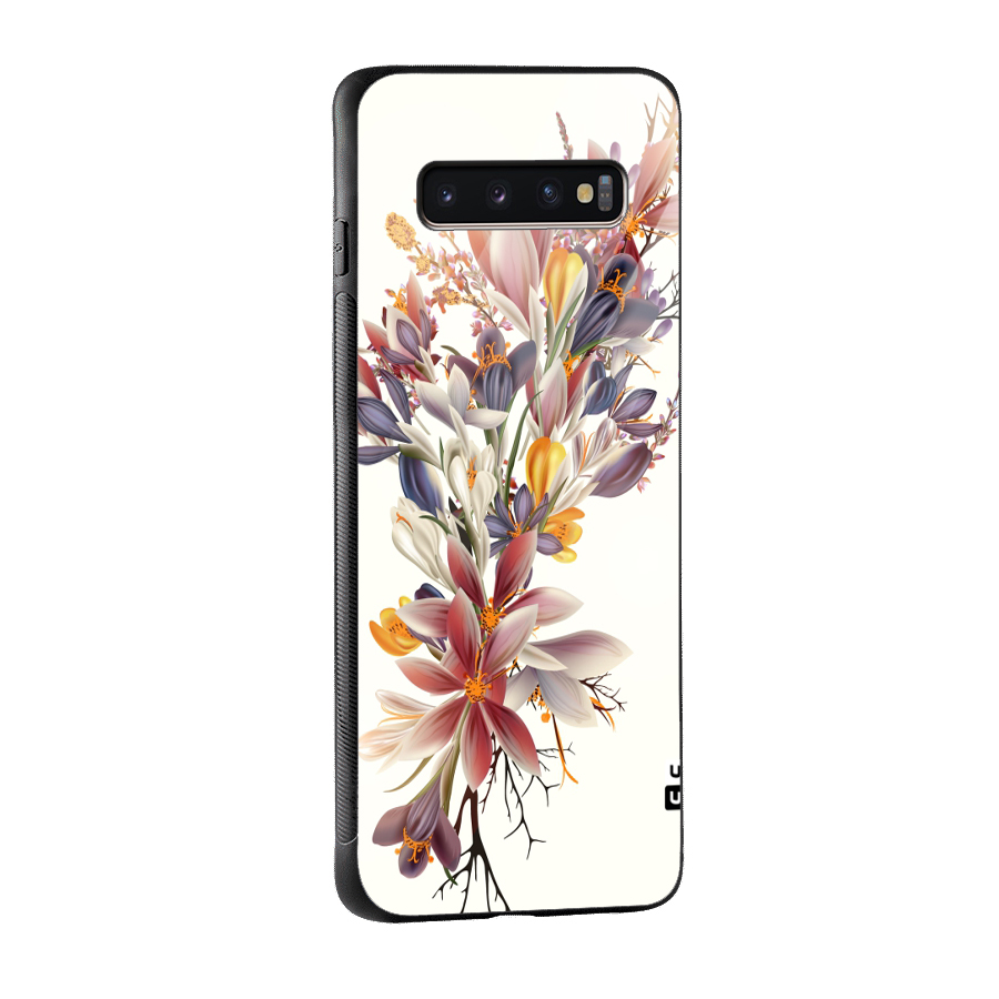 Floral Bouquet Glass Back Case for Galaxy S10 Plus