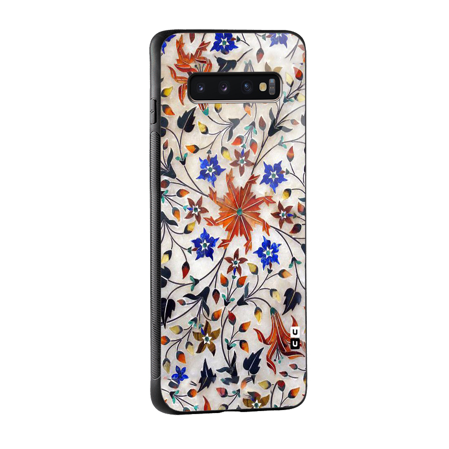 Floral Vintage Bloom Glass Back Case for Galaxy S10 Plus