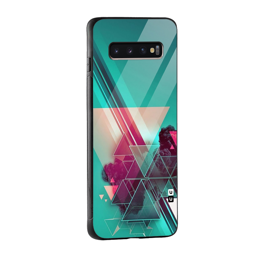Floroscent Abstract Glass Back Case for Galaxy S10 Plus