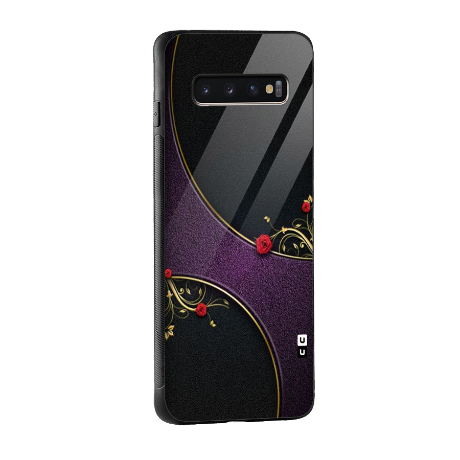 Flower Curves Glass Back Case for Galaxy S10 Plus