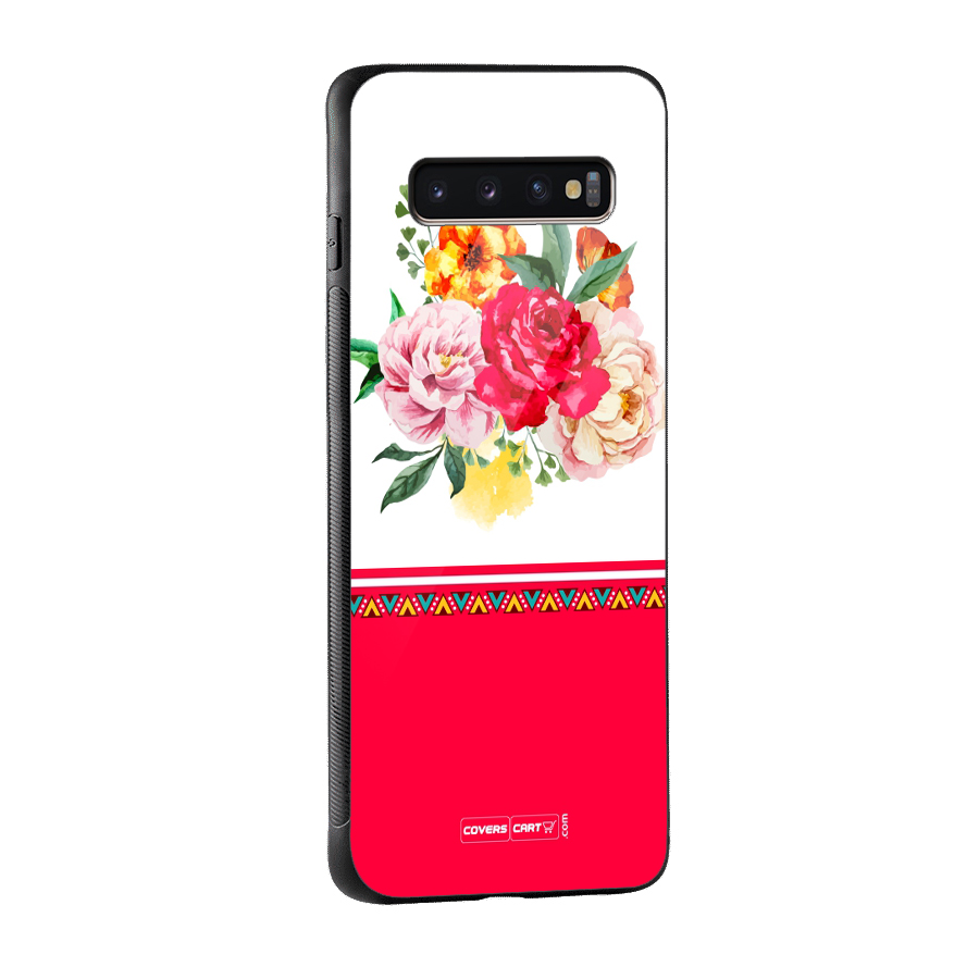 Flower Fusion Glass Back Case for Galaxy S10 Plus