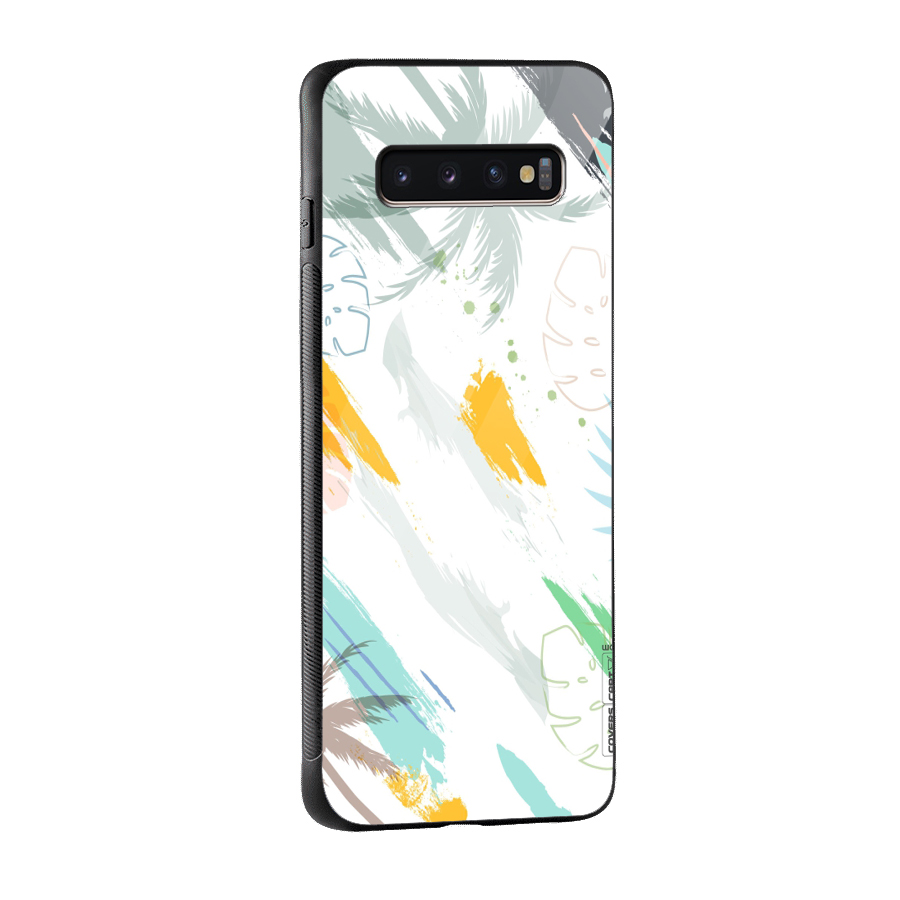 Fresh Colors Splash Glass Back Case for Galaxy S10 Plus