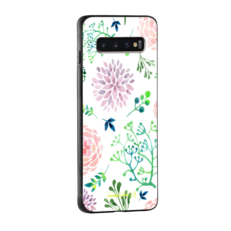 Fresh Floral Glass Back Case for Galaxy S10 Plus