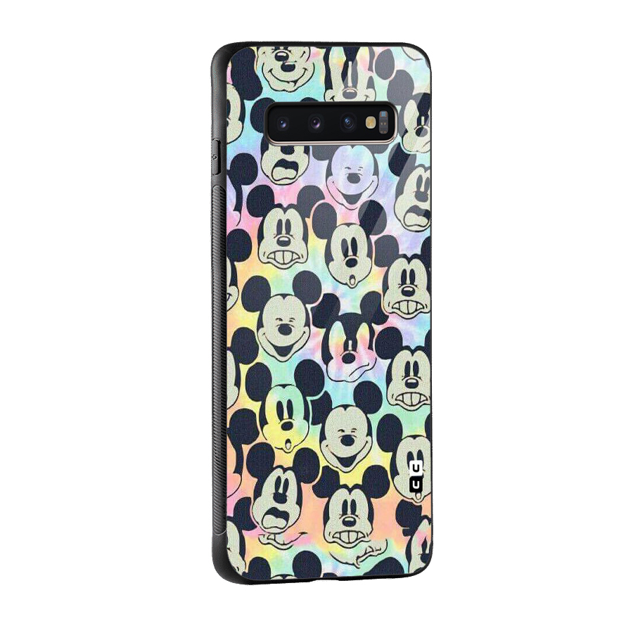 Fun Rainbow Faces Glass Back Case for Galaxy S10 Plus