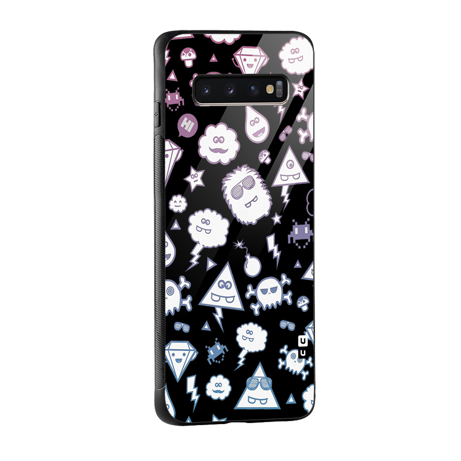 Funny Faces Glass Back Case for Galaxy S10 Plus