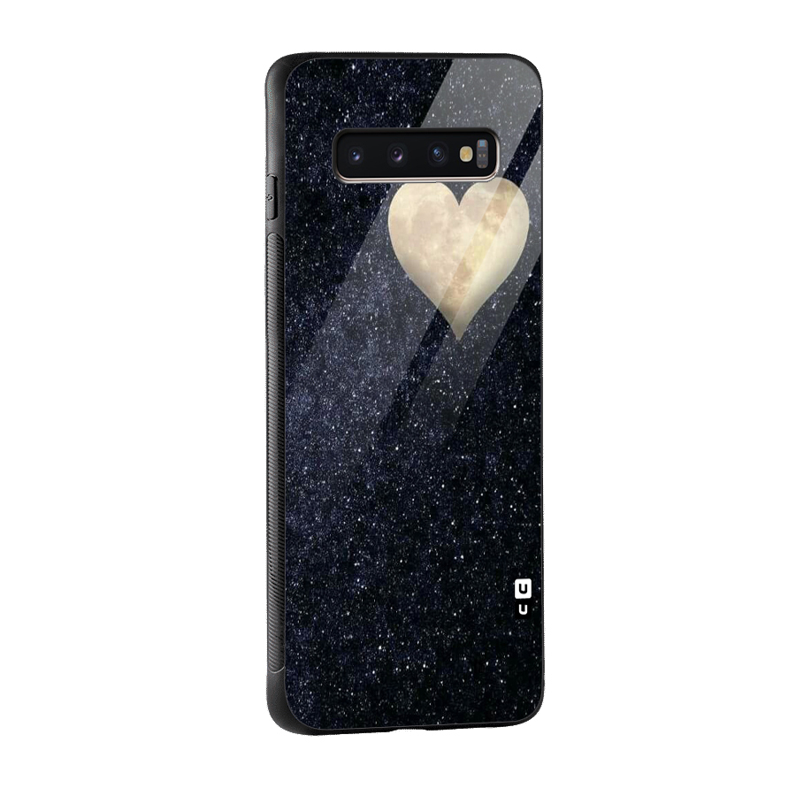 Galaxy Space Heart Glass Back Case for Galaxy S10 Plus