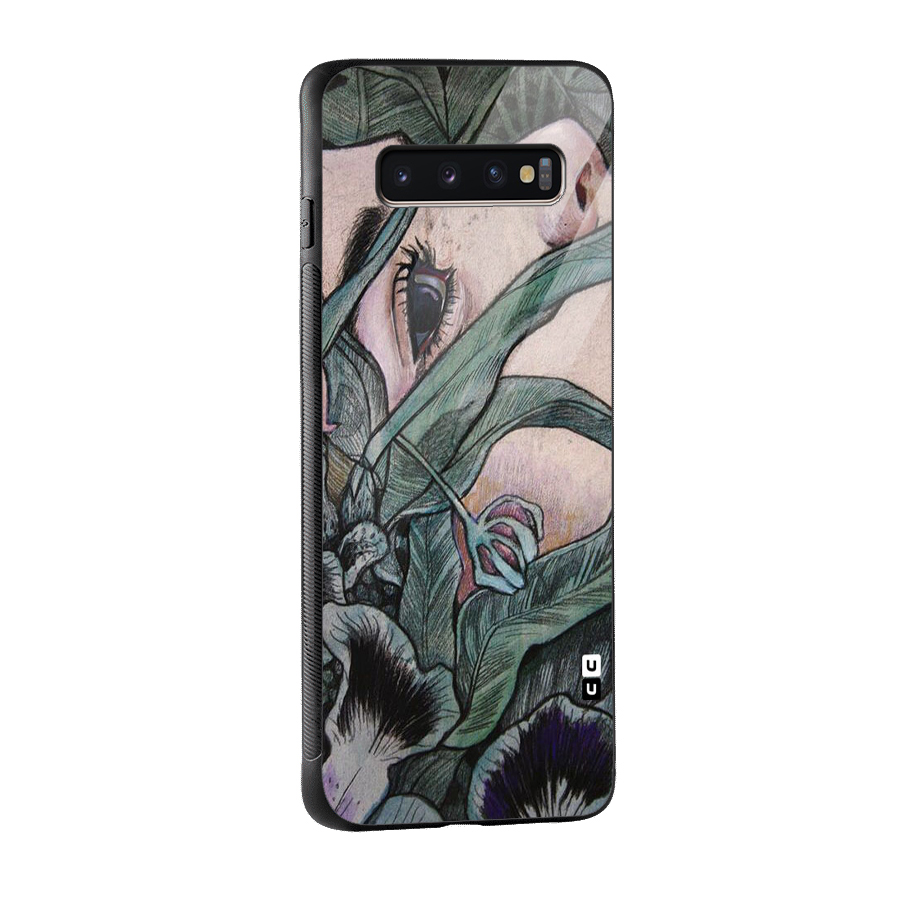 Girl Grass Art Glass Back Case for Galaxy S10 Plus