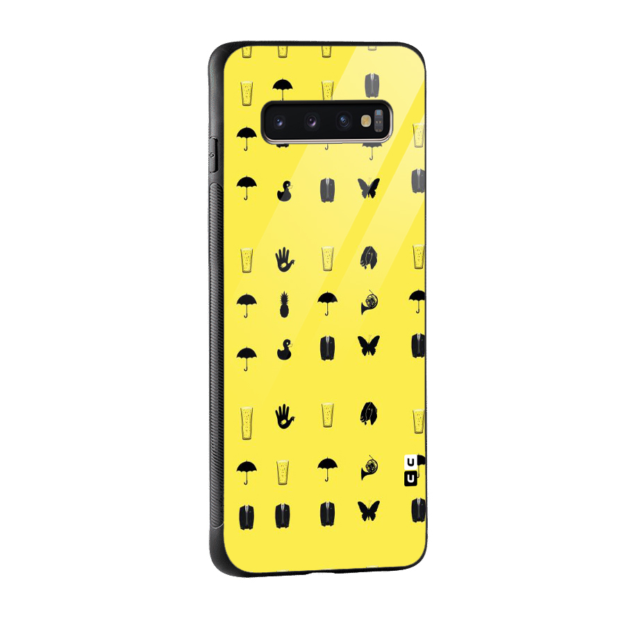 Glass Pattern Glass Back Case for Galaxy S10 Plus