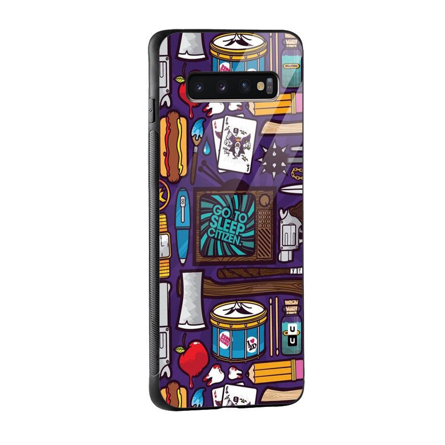 Go To Sleep Glass Back Case for Galaxy S10 Plus