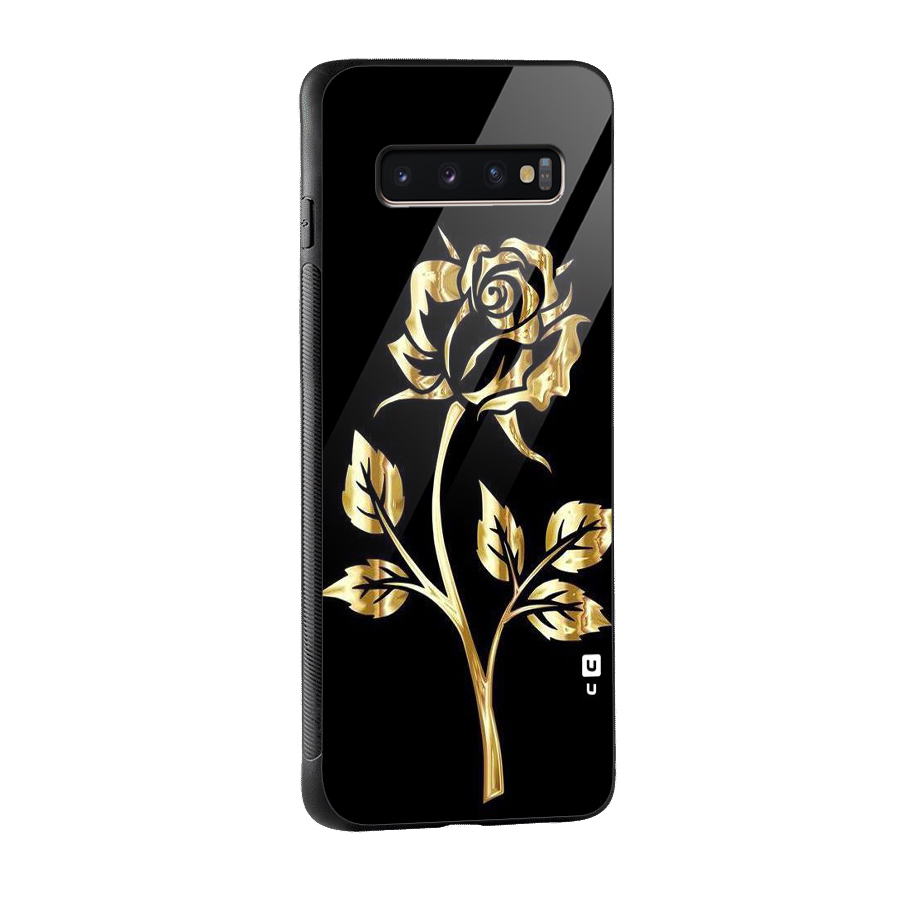 Gold Rose Glass Back Case for Galaxy S10 Plus