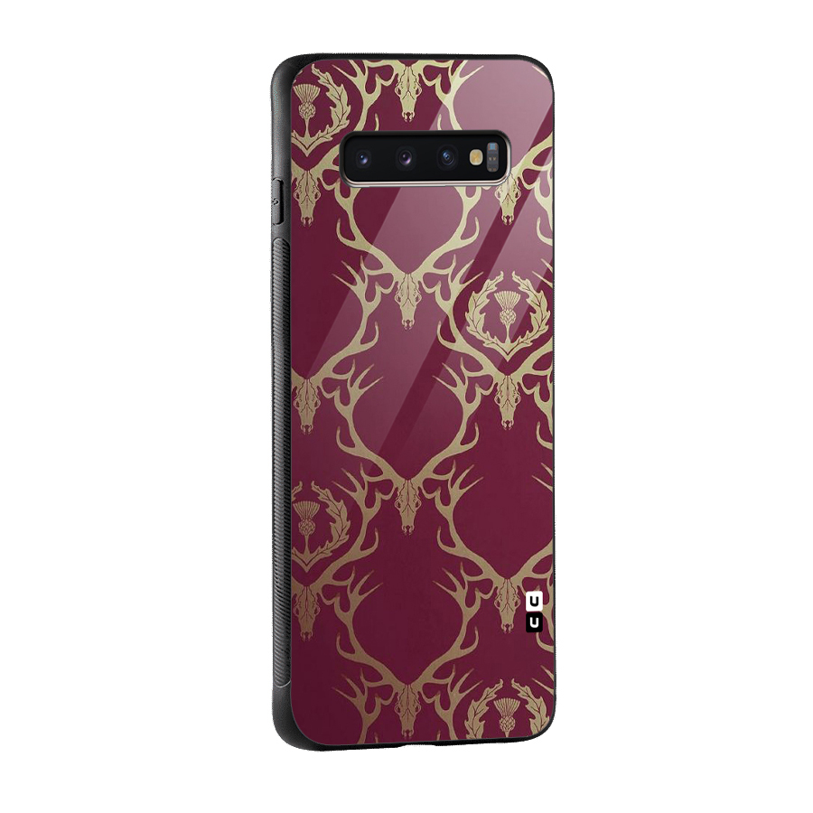 Golden Bull Design Glass Back Case for Galaxy S10 Plus