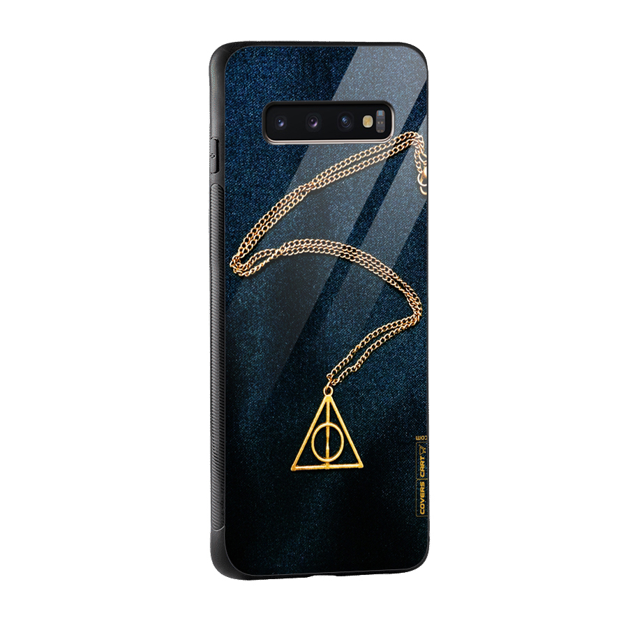 Golden Chain Glass Back Case for Galaxy S10 Plus
