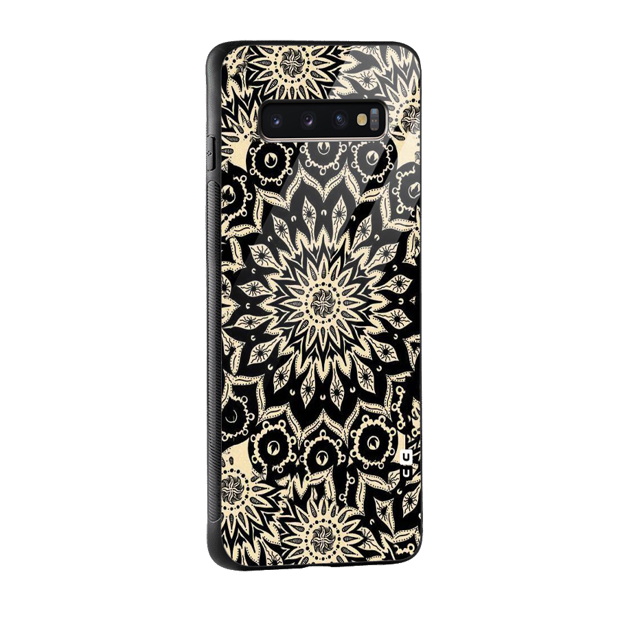 Golden Mandala Glass Back Case for Galaxy S10 Plus