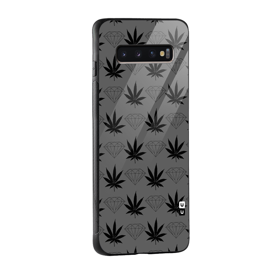 Grass Diamond Glass Back Case for Galaxy S10 Plus