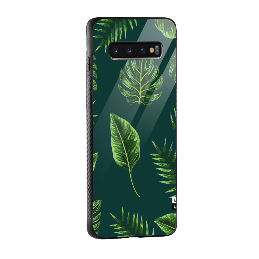 Green Leafs Glass Back Case for Galaxy S10 Plus