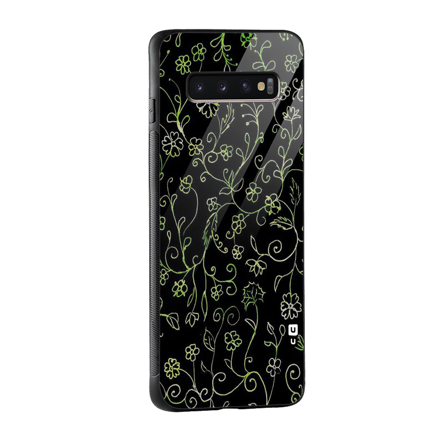 Green Leaves Glass Back Case for Galaxy S10 Plus