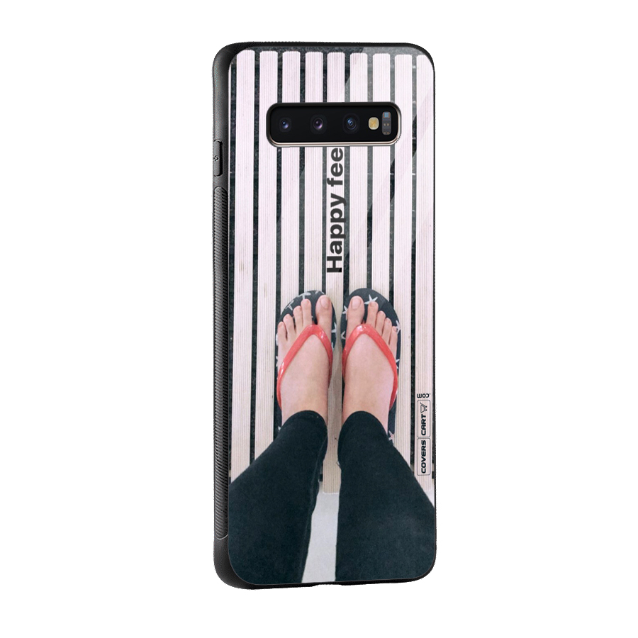 Happy Feet Glass Back Case for Galaxy S10 Plus