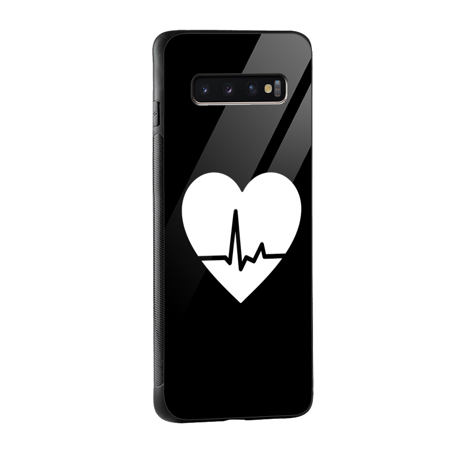 Heart Beat Glass Back Case for Galaxy S10 Plus