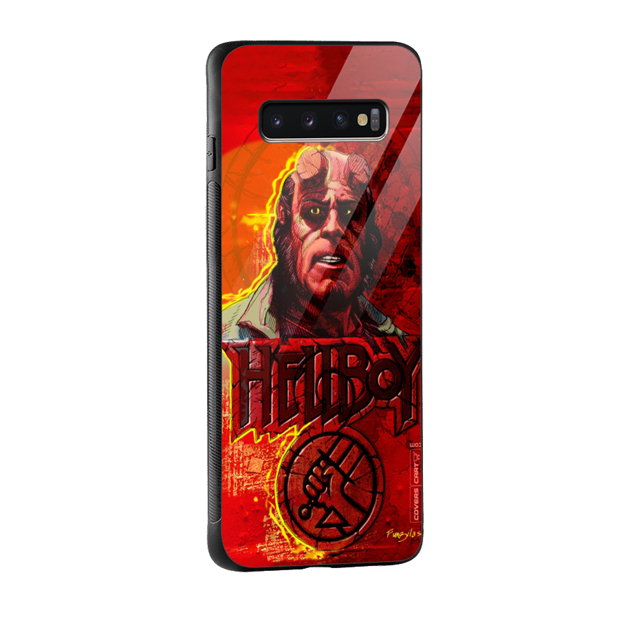 Hellboy Artwork Glass Back Case for Galaxy S10 Plus