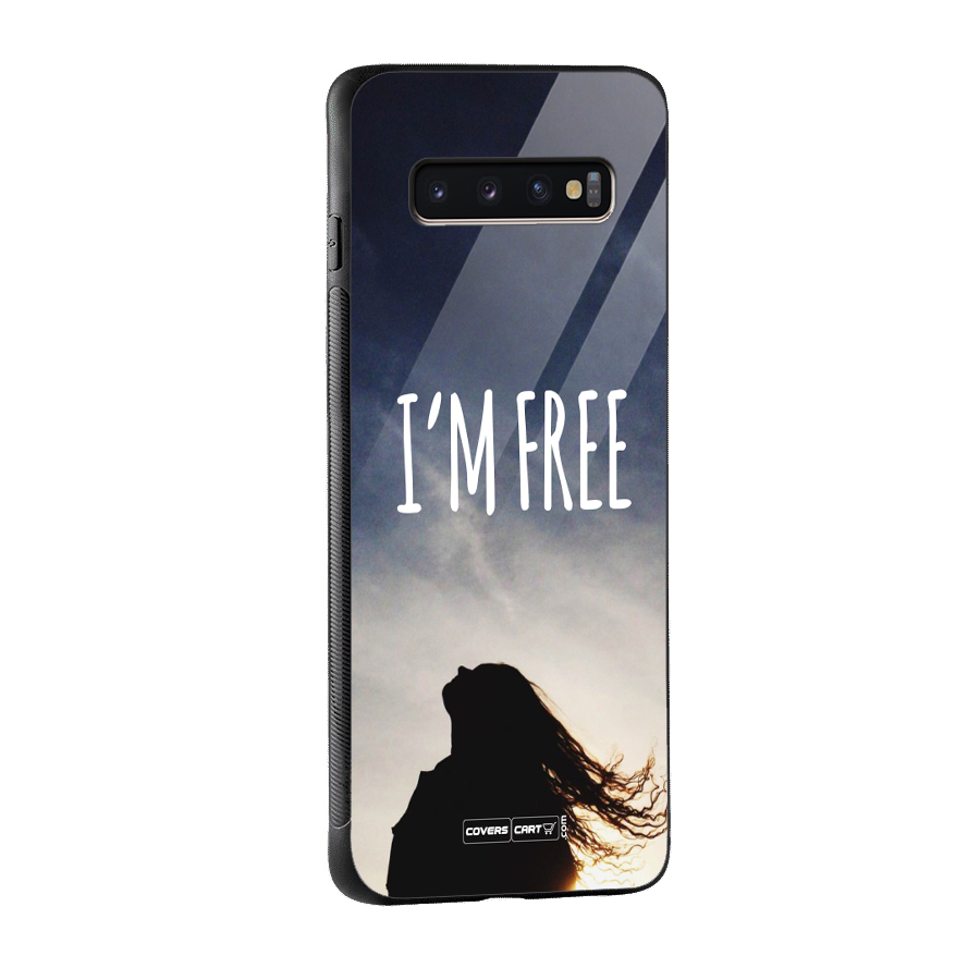 I m Free Glass Back Case for Galaxy S10 Plus