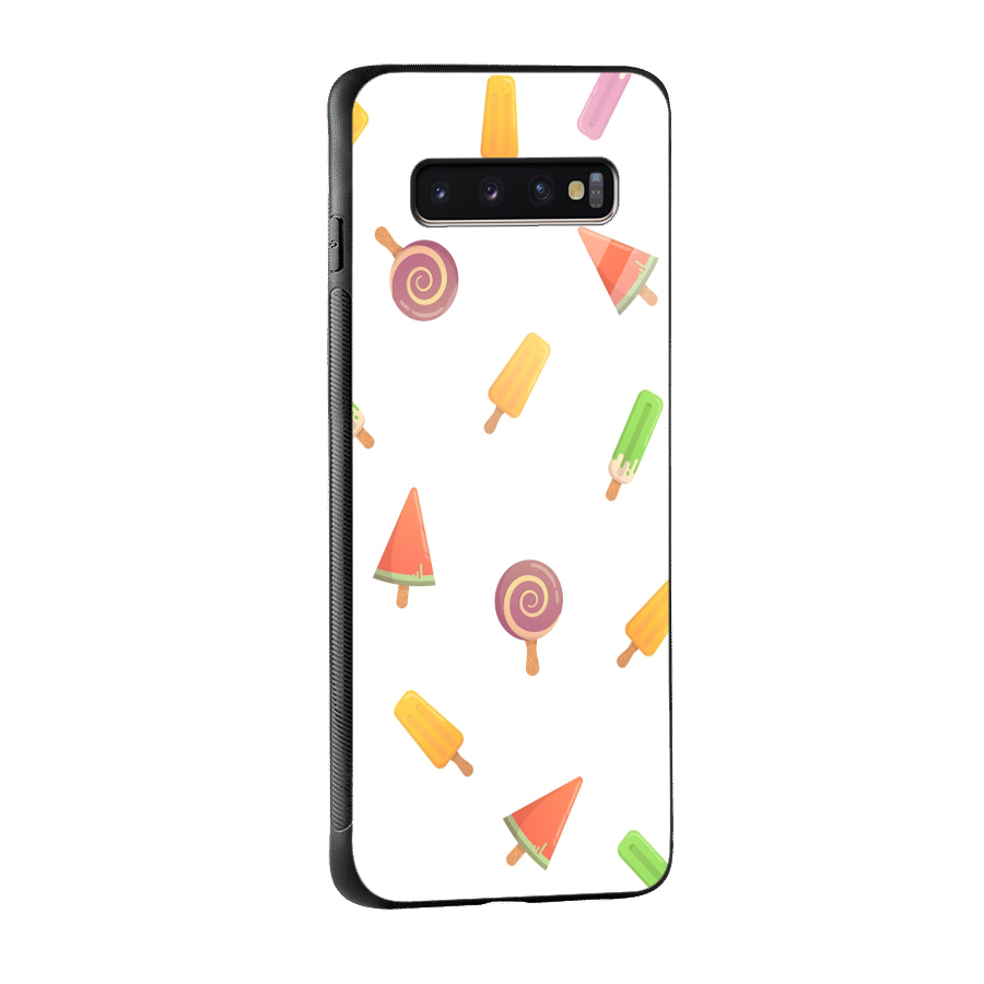 Ice Cream Colors Glass Back Case for Galaxy S10 Plus