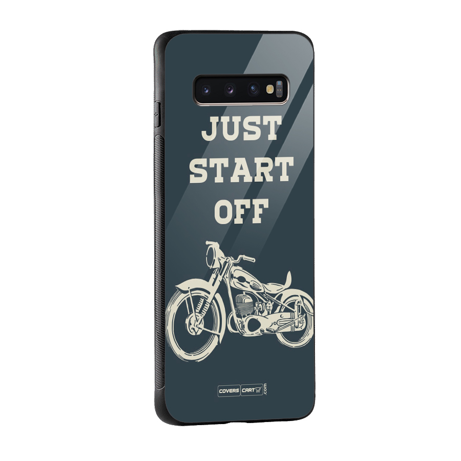 Just Start Off Glass Back Case for Galaxy S10 Plus