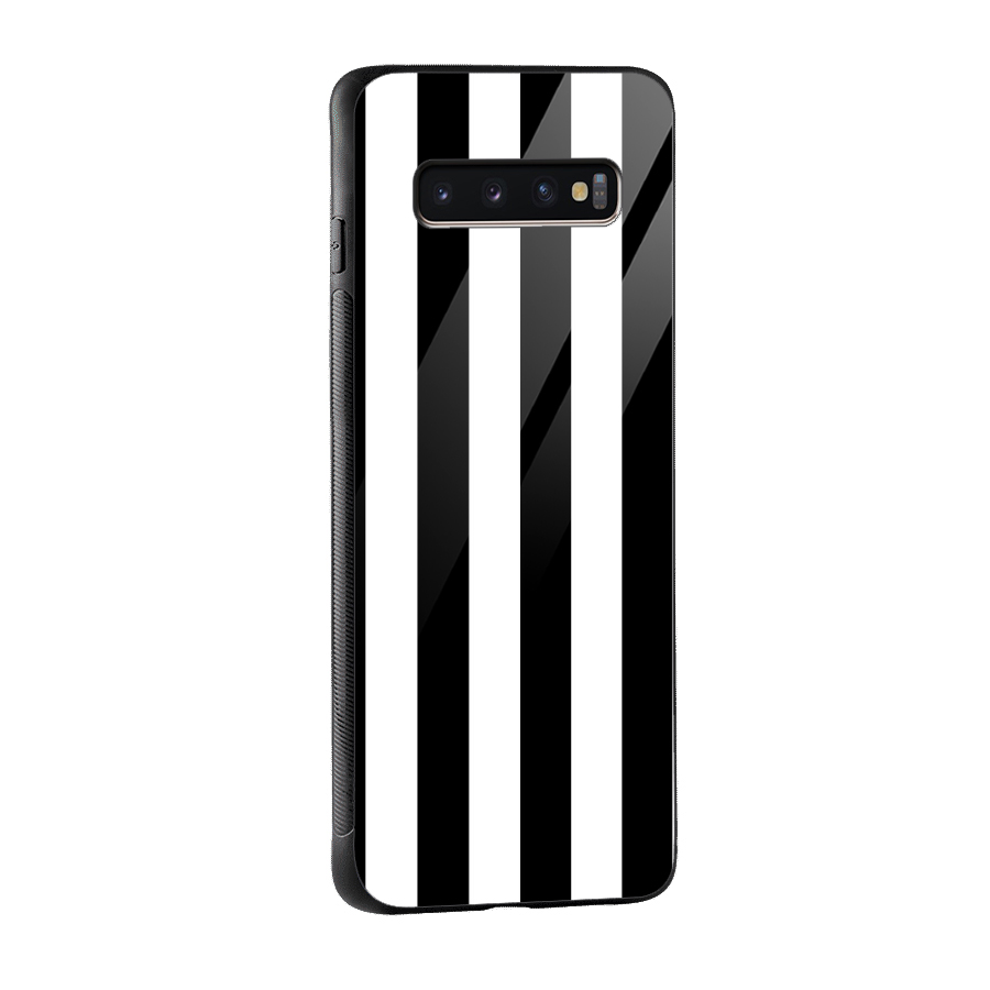 Lavish Black Stripes Glass Back Case for Galaxy S10 Plus