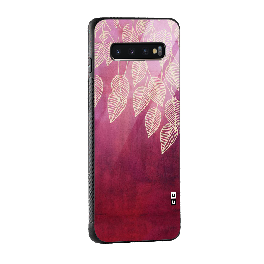 Leafy Outline Glass Back Case for Galaxy S10 Plus