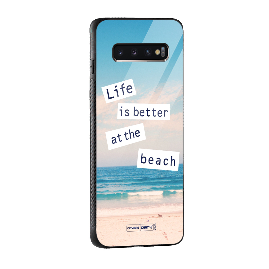 Life is better at the Beach Glass Back Case for Galaxy S10 Plus