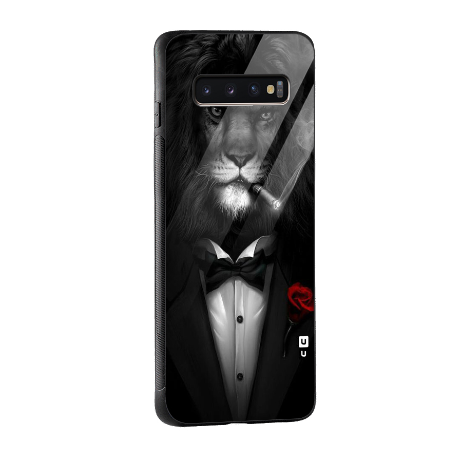 Lion Class Glass Back Case for Galaxy S10 Plus