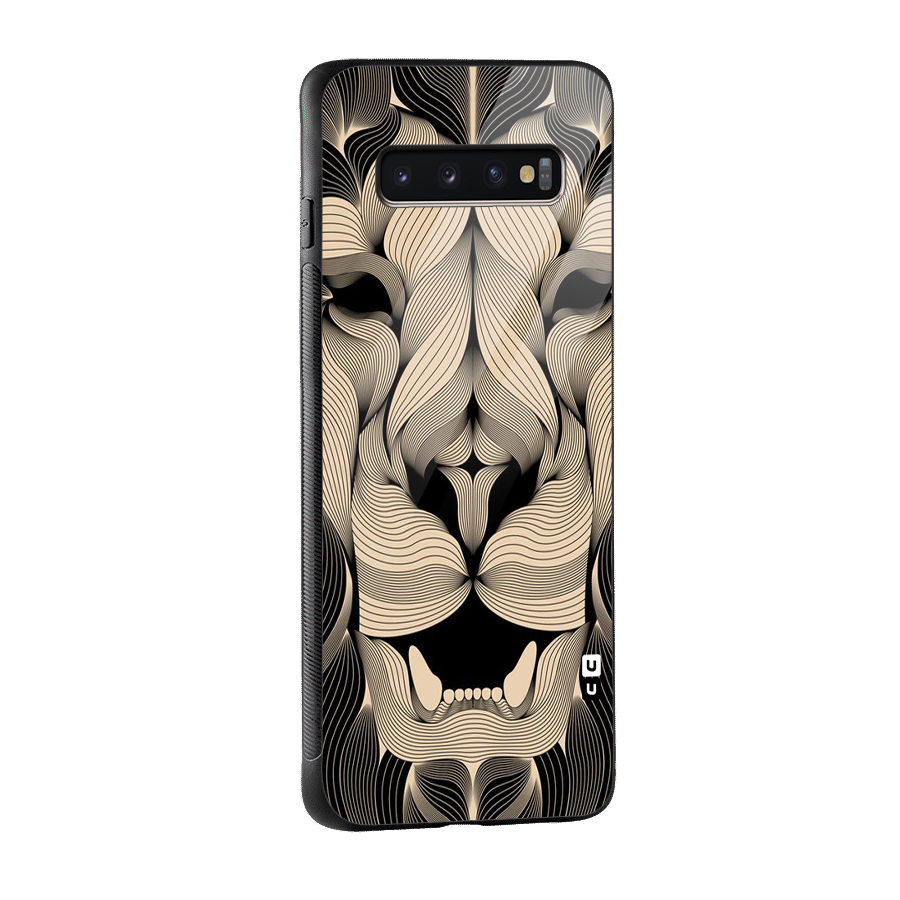 Lion Shape Design Glass Back Case for Galaxy S10 Plus