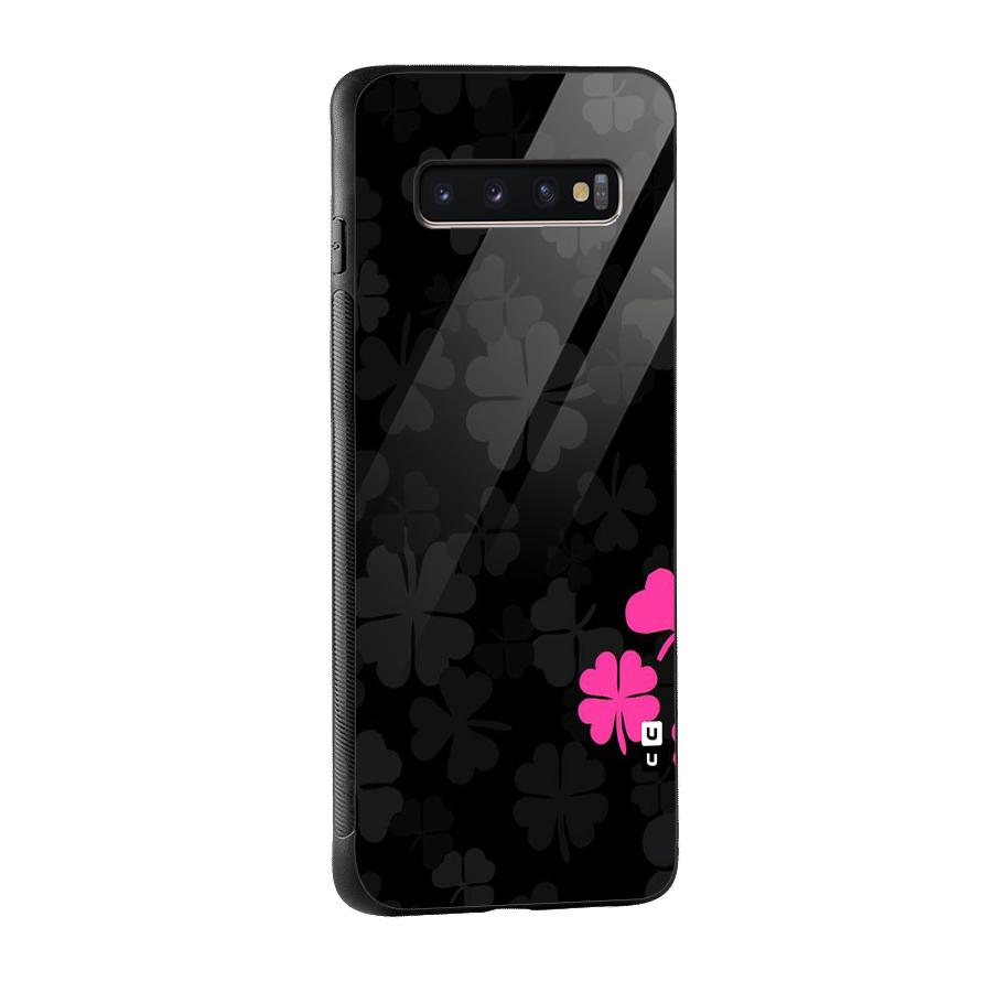Little Pink Flower Glass Back Case for Galaxy S10 Plus